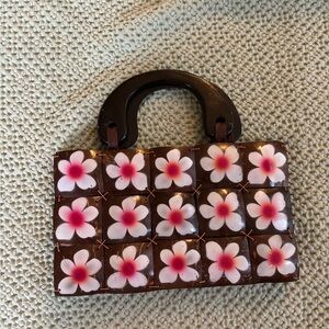 Anthropologie Folk Fortune coconut clutch